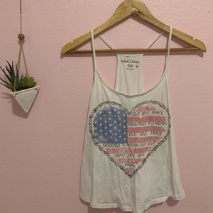 White heart tank top